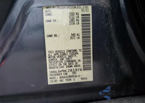 2013 Nissan Altima 2.5 z USA, uszkodzony, nr VIN 1N4AL3AP9DC281976